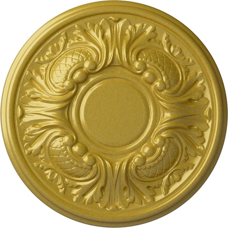 Ekena Millwork Wakefield Ceiling Medallion (Fits Canopies up to 3 5/8"), Hnd-Painted Rich Gold, 11 3/4"OD x 1 1/4"P CM11WARGS